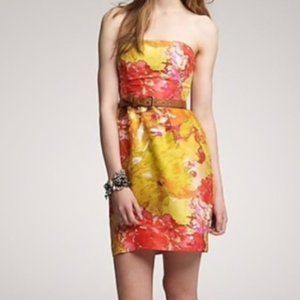 J. Crew Strapless Silk Floral dress size 2 (I2)